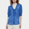 Jigsaw Blue Stem Ditsy Short Sleeve Blouse