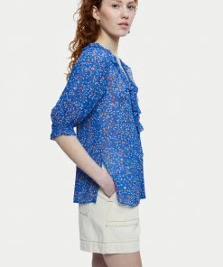 Jigsaw Blue Stem Ditsy Short Sleeve Blouse -Jigsaw Sales Shop unnamed file 1004 scaled