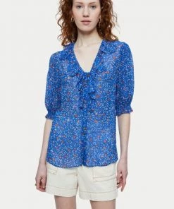 Jigsaw Blue Stem Ditsy Short Sleeve Blouse -Jigsaw Sales Shop unnamed file 1007