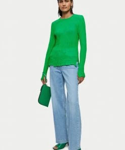 Jigsaw Green Viscose Crinkled Top