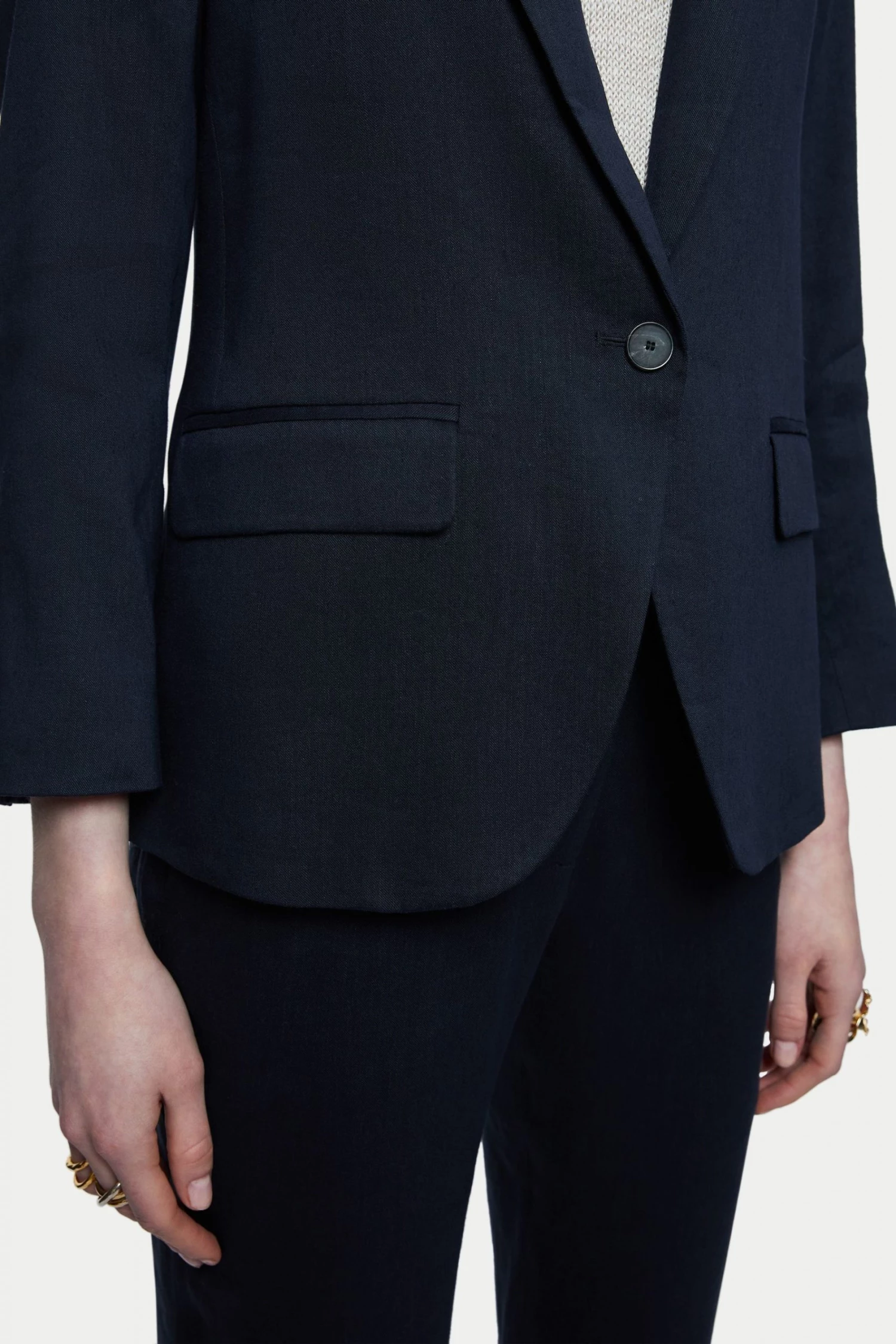 Jigsaw Blue Portofino Linen Jacket 4 Jigsaw Blue Portofino Linen Jacket - Image 4