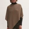 Jigsaw Brown Wool Cashmere Open Poncho