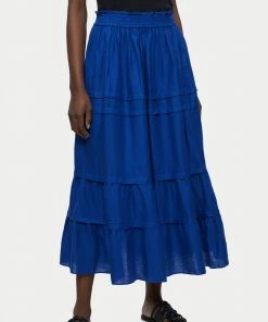 Jigsaw Blue Light Linen Skirt