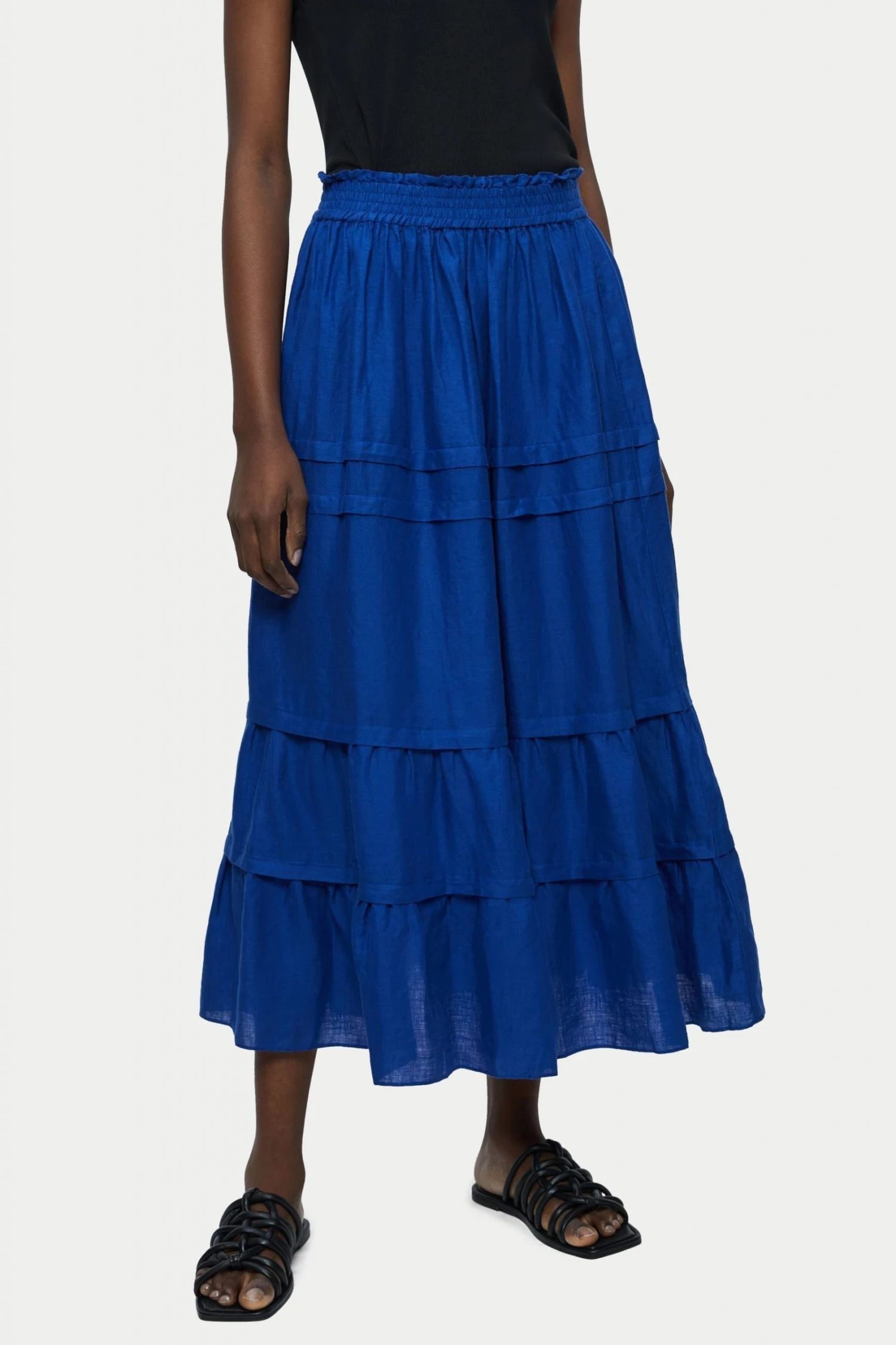 Jigsaw Blue Light Linen Skirt 1 Jigsaw Blue Light Linen Skirt