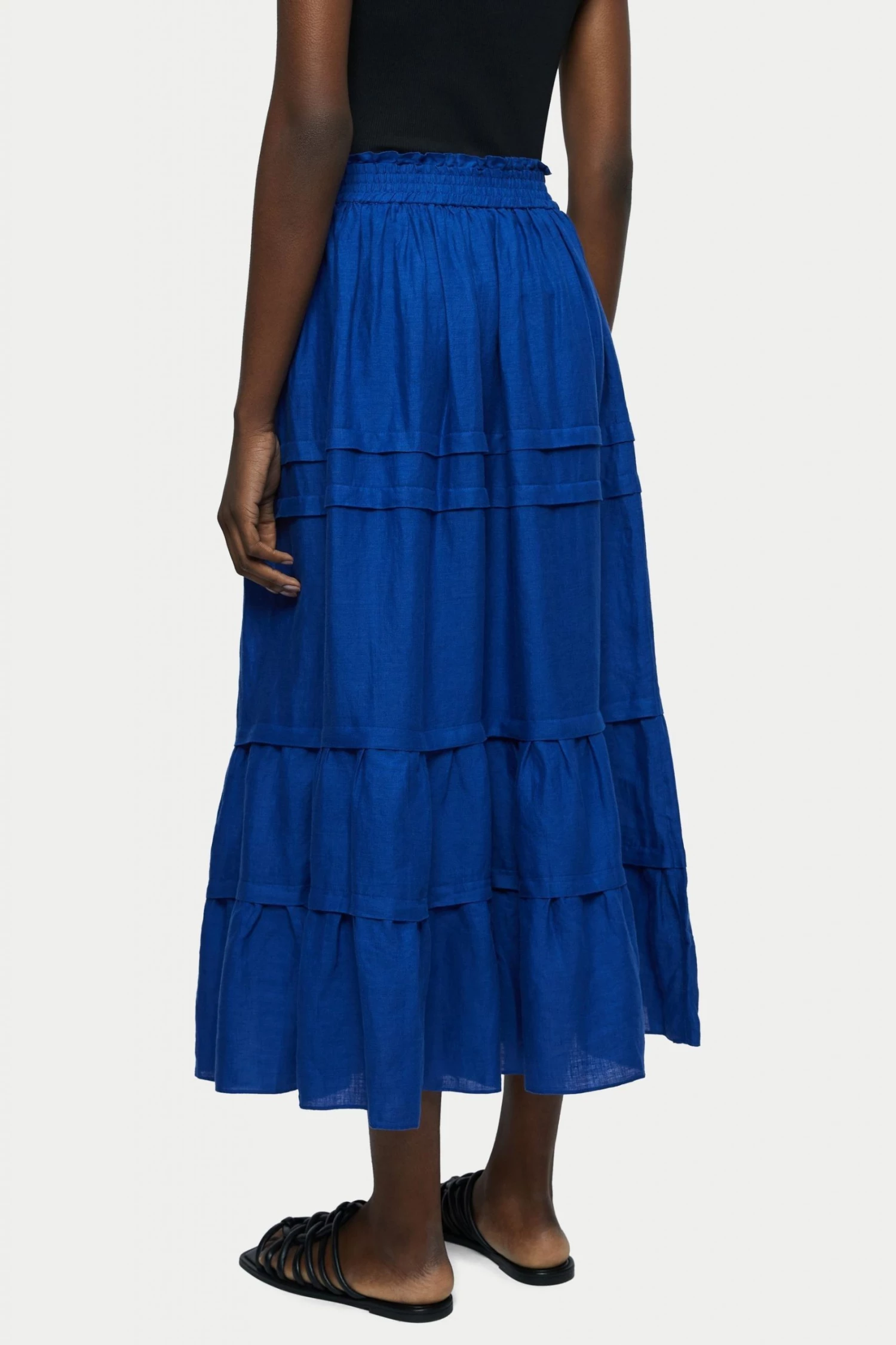 Jigsaw Blue Light Linen Skirt 2 Jigsaw Blue Light Linen Skirt - Image 2