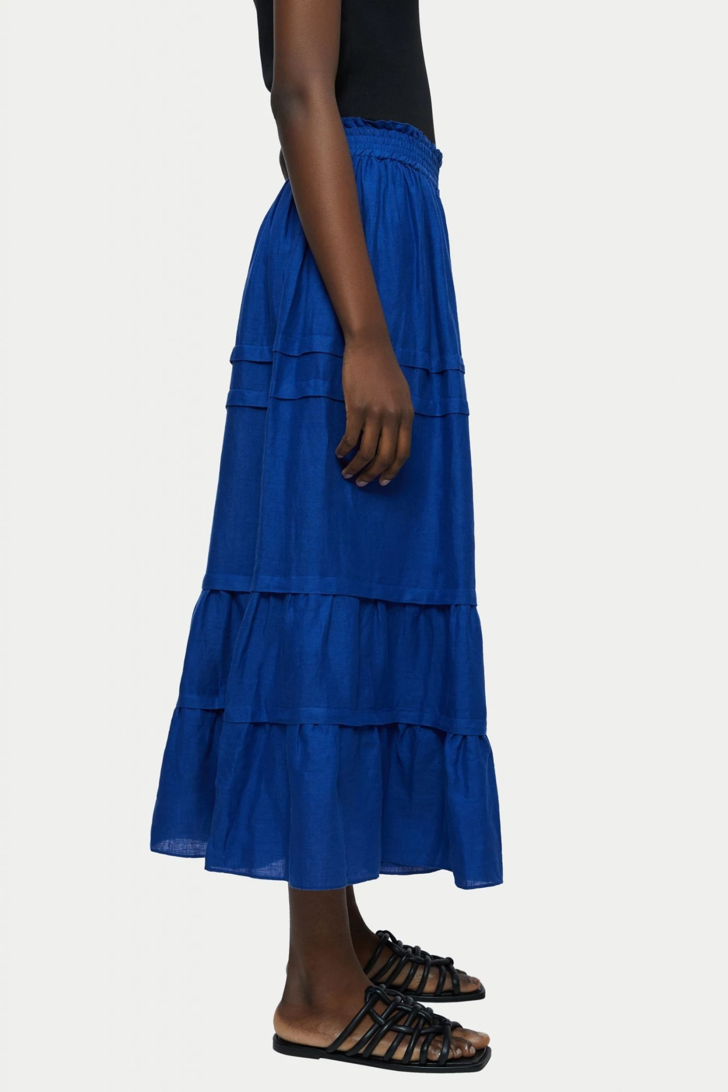 Jigsaw Blue Light Linen Skirt 3 Jigsaw Blue Light Linen Skirt - Image 3