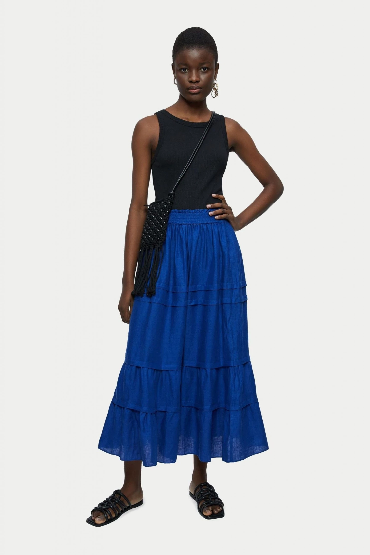 Jigsaw Blue Light Linen Skirt 5 Jigsaw Blue Light Linen Skirt - Image 5