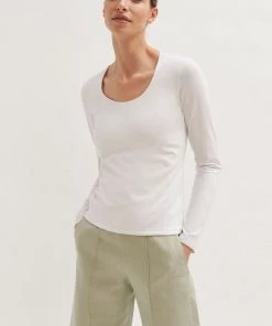 Jigsaw White Double Front Scoop T-Shirt