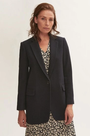 Jigsaw Black Relaxed Herringbone Blazer 6 Jigsaw Black Relaxed Herringbone Blazer - Image 6