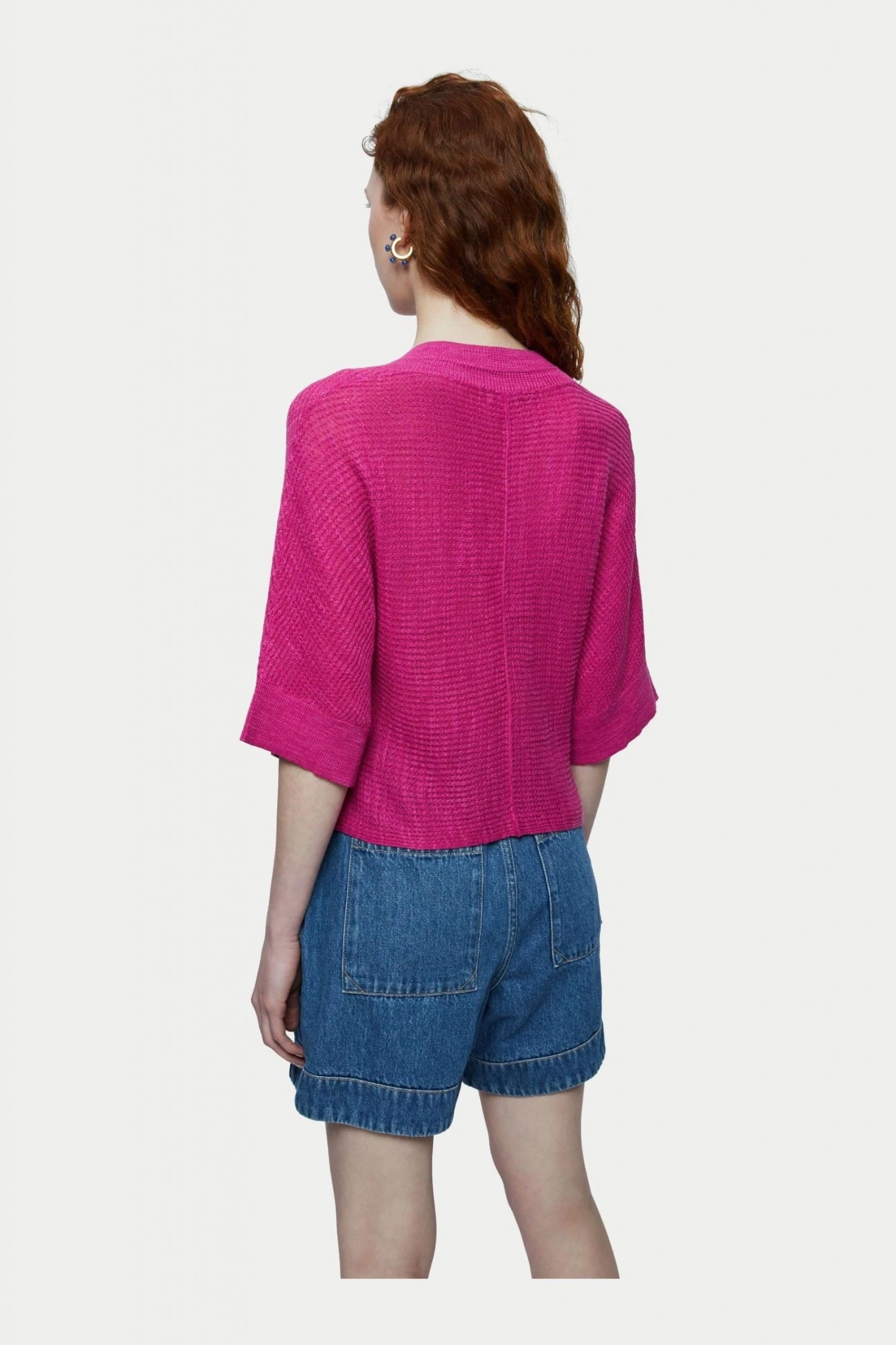 Jigsaw Pink Linen Cotton Slouchy Jumper 2 Jigsaw Pink Linen Cotton Slouchy Jumper - Image 2