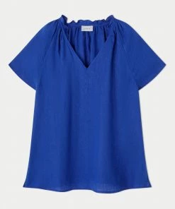 Jigsaw Blue Linen Ruffle Top -Jigsaw Sales Shop unnamed file 1075 scaled