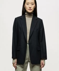 Jigsaw Black Gibson Brushed Wool Blazer