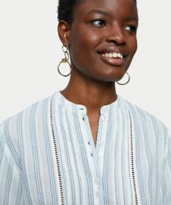 Jigsaw Blue Cotton Stripe Broderie Shirt -Jigsaw Sales Shop unnamed file 1128 scaled