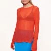 Jigsaw Orange Viscose Crinkled Top