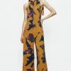 Jigsaw Orange Palm Leaf Jersey Jumpsuit