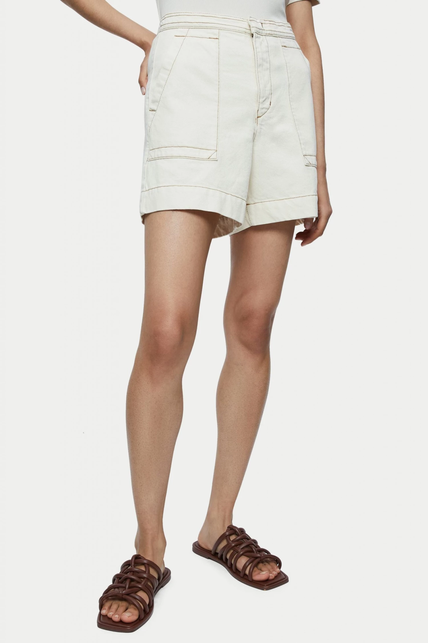 Jigsaw Cream Patch Pockets Shorts 2 Jigsaw Cream Patch Pockets Shorts - Image 2