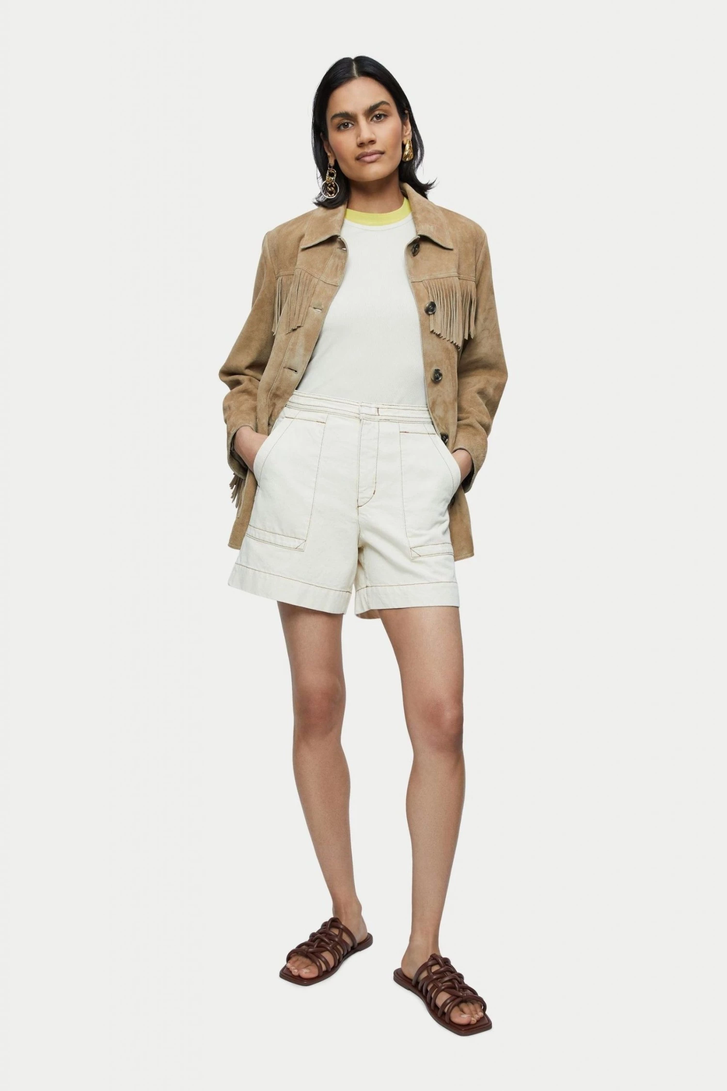 Jigsaw Cream Patch Pockets Shorts 4 Jigsaw Cream Patch Pockets Shorts - Image 4