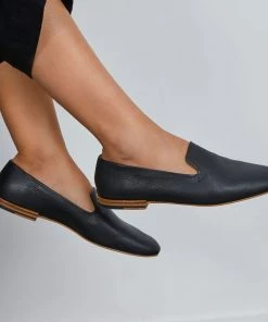 Jigsaw Jane Black Soft Leather Loafers