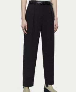 Jigsaw Black Fluid Twill Logan Trousers