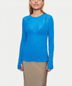 Jigsaw Blue Viscose Crinkled Top -Jigsaw Sales Shop unnamed file 1229