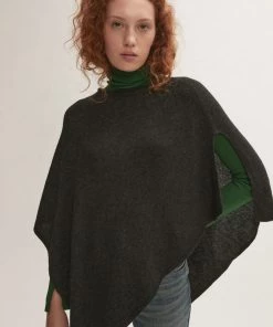 Jigsaw Grey Wool Cashmere Open Poncho