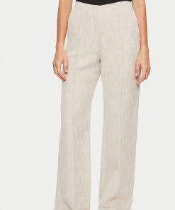 Jigsaw Cream Linen Cotton Hale Trousers
