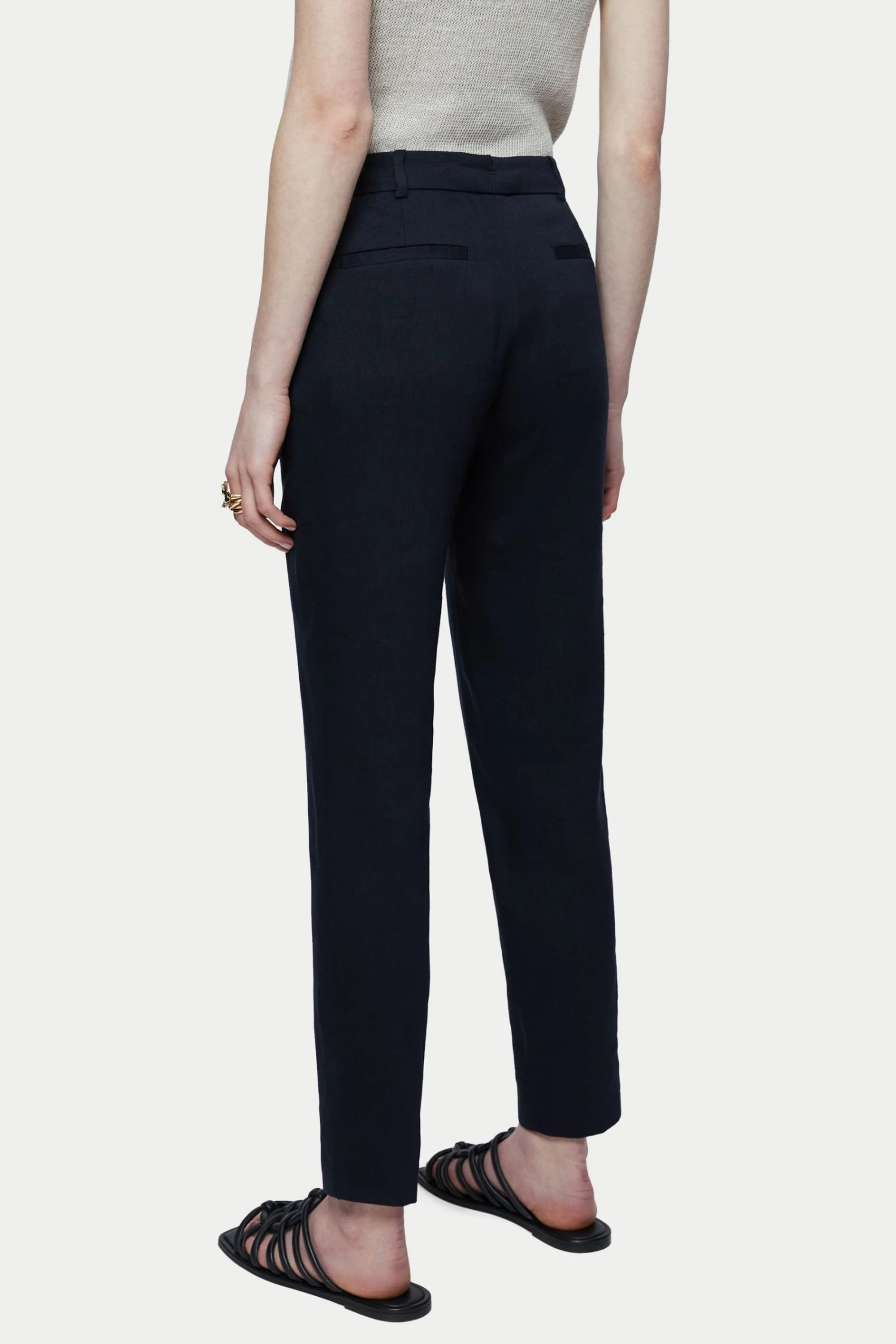 Jigsaw Blue Palmer Portofino Linen Trousers 2 Jigsaw Blue Palmer Portofino Linen Trousers - Image 2