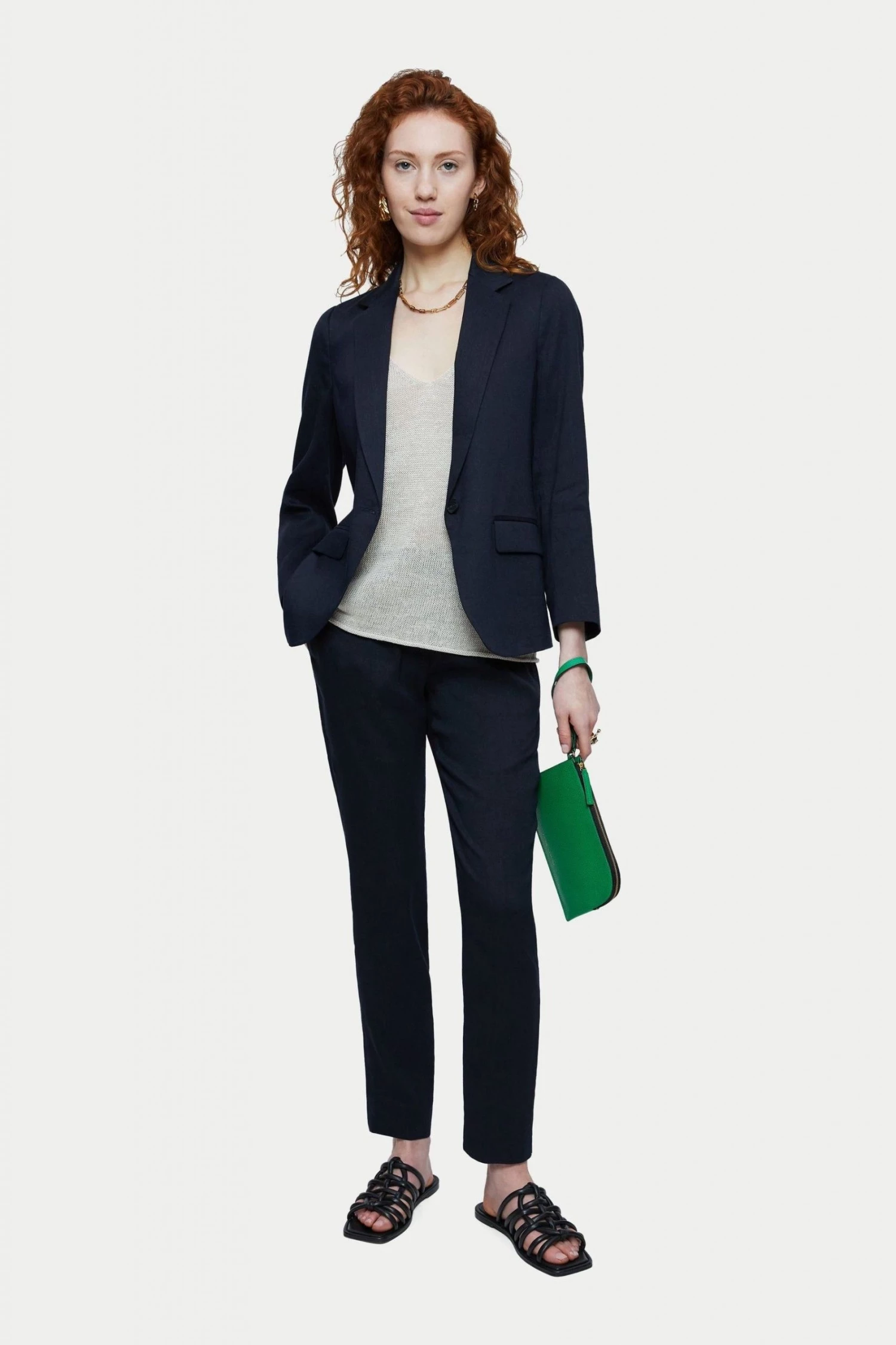 Jigsaw Blue Palmer Portofino Linen Trousers 3 Jigsaw Blue Palmer Portofino Linen Trousers - Image 3