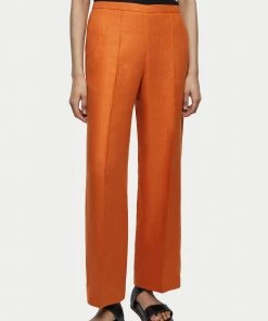 Jigsaw Orange Linen Herringbone Palazzo