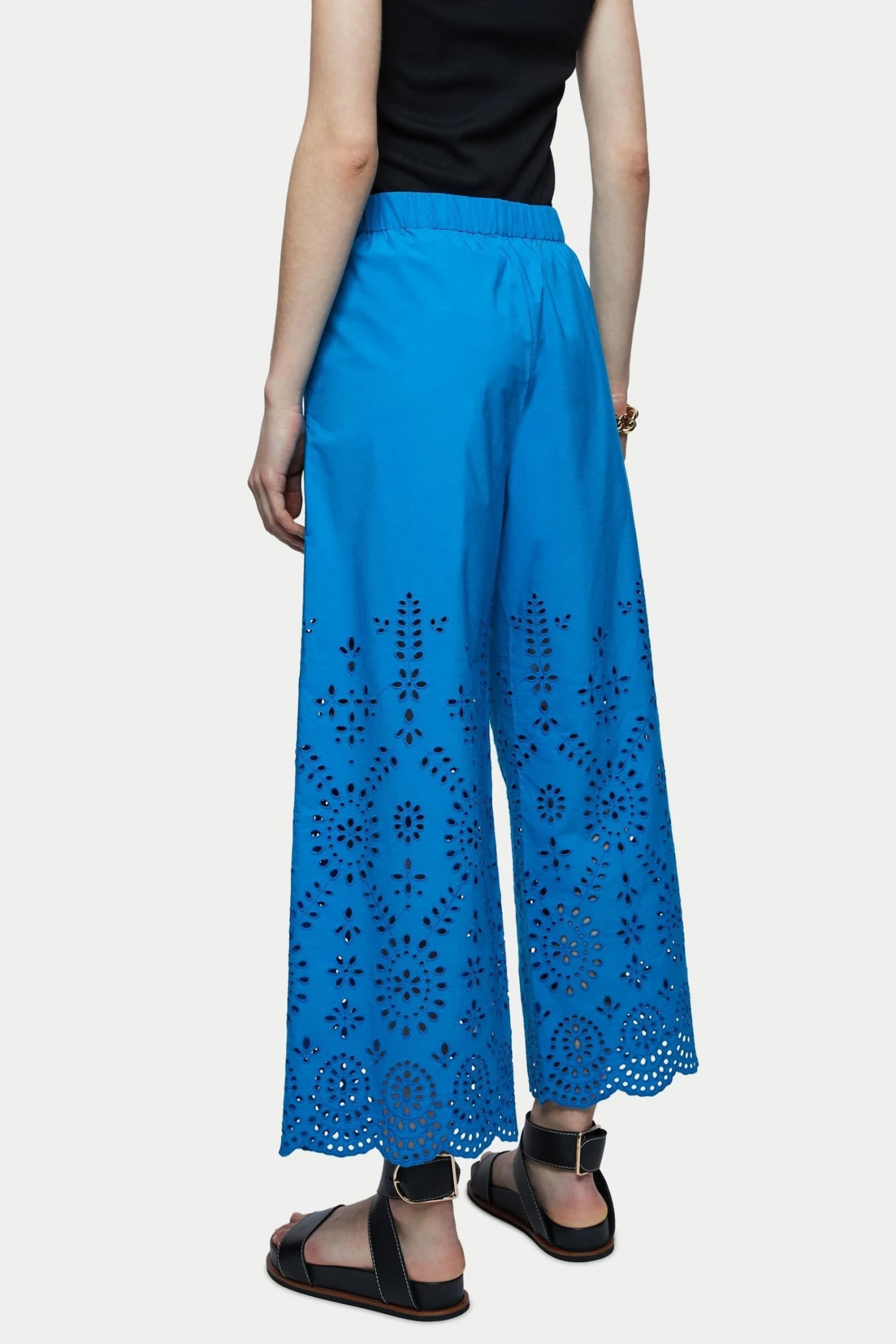 Jigsaw Blue Broderie Beach Trousers 2 Jigsaw Blue Broderie Beach Trousers - Image 2