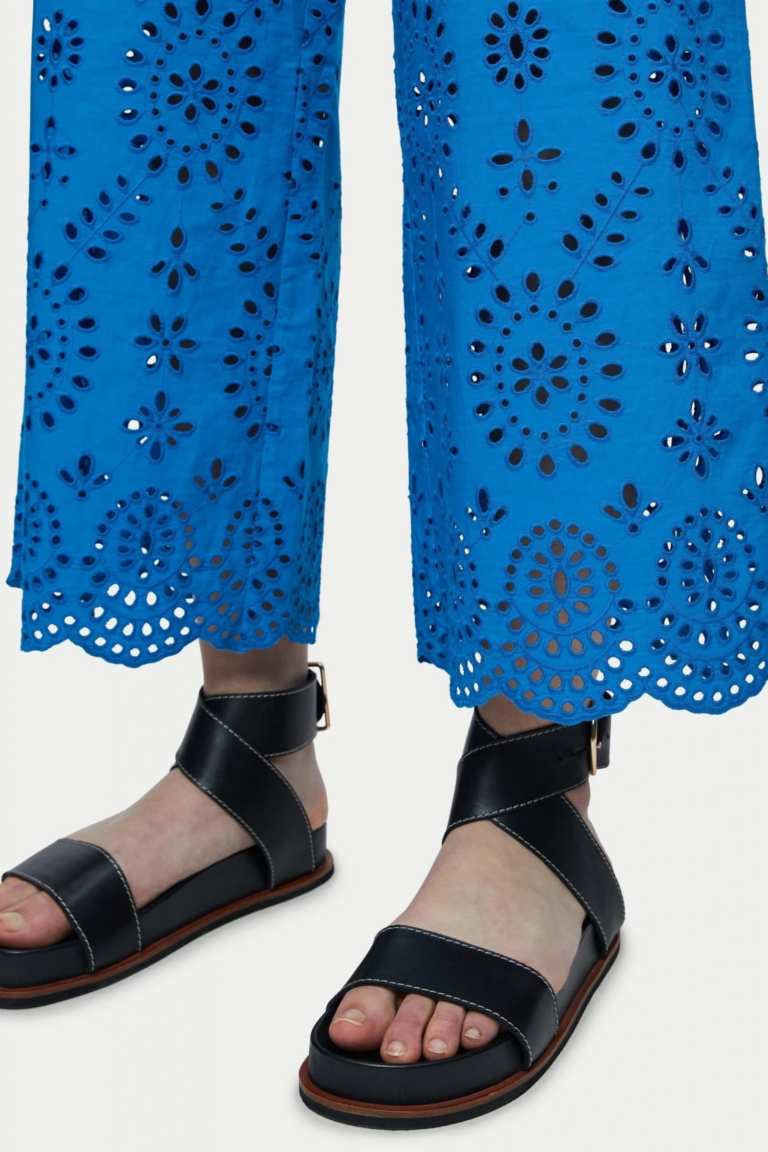 Jigsaw Blue Broderie Beach Trousers 5 Jigsaw Blue Broderie Beach Trousers - Image 5