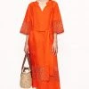 Jigsaw Lillia Orange Broderie Midi Dress