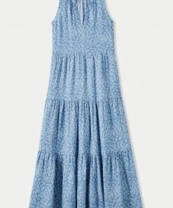 Jigsaw Blue Gauze Linen Star Leaf Dress -Jigsaw Sales Shop unnamed file 223 scaled