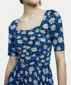 Jigsaw Blue Pom Pom Floral Jersey Dress -Jigsaw Sales Shop unnamed file 230