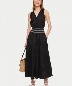 Jigsaw Black Linen Smocked Detail Maxi Dress -Jigsaw Sales Shop unnamed file 235