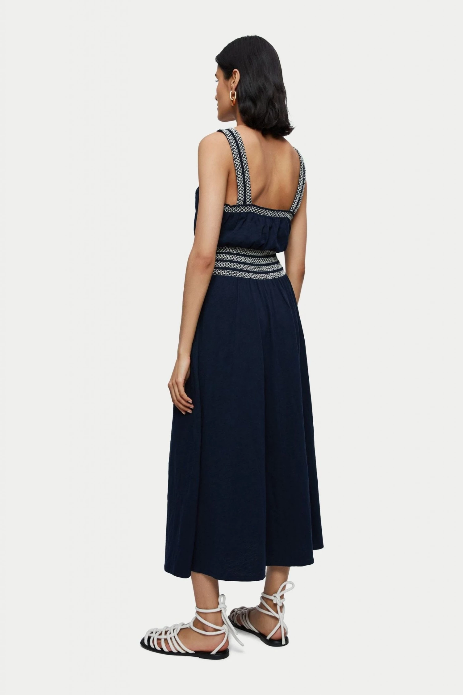 Jigsaw Blue Contrast Smocked Sun Dress 2 Jigsaw Blue Contrast Smocked Sun Dress - Image 2