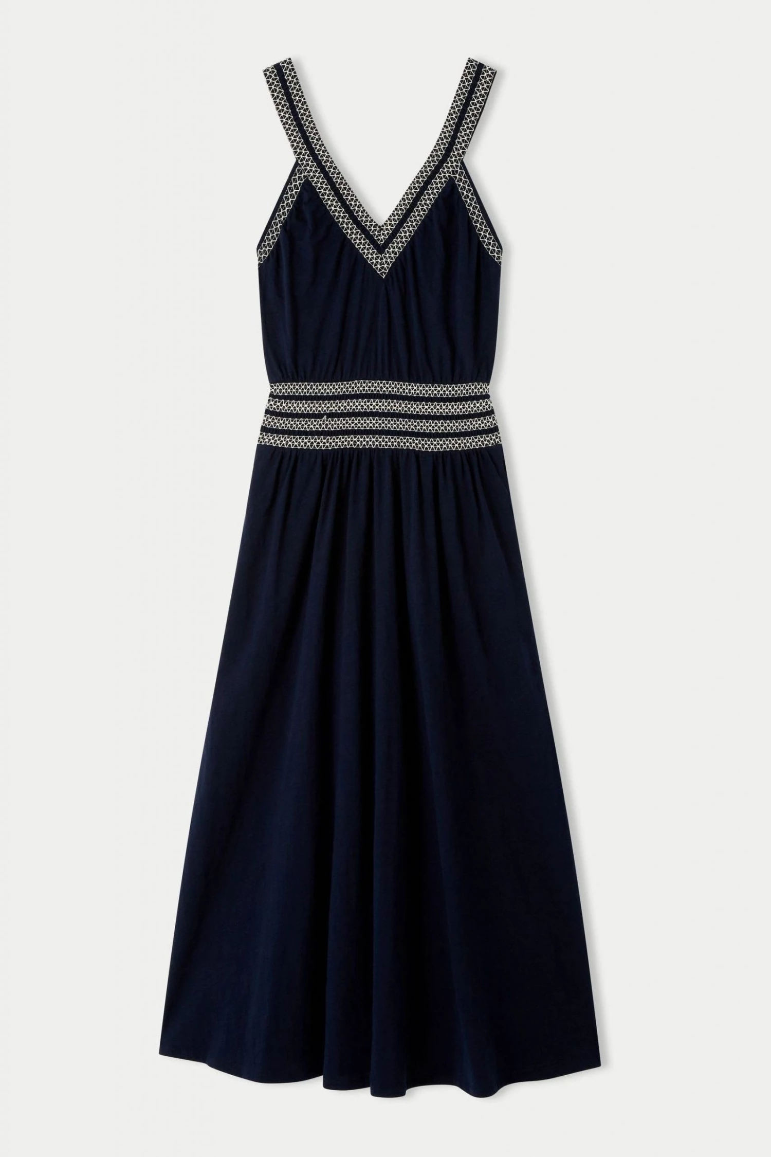 Jigsaw Blue Contrast Smocked Sun Dress 6 Jigsaw Blue Contrast Smocked Sun Dress - Image 6