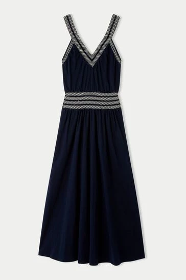 Jigsaw Blue Contrast Smocked Sun Dress 7 Jigsaw Blue Contrast Smocked Sun Dress - Image 7