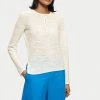 Jigsaw Cream Linen Cotton Button Jumper