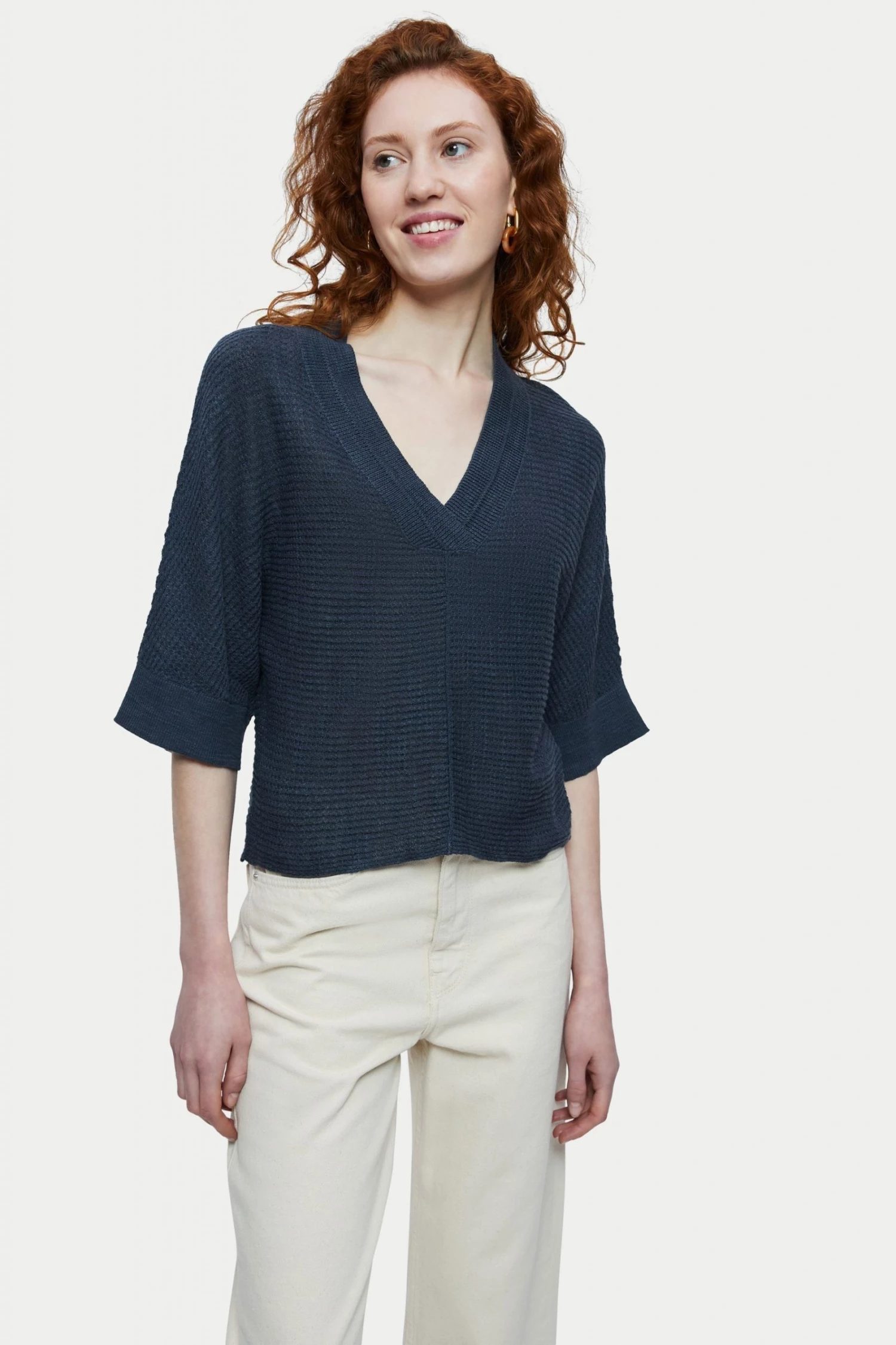 Jigsaw Grey Linen Cotton Slouchy Jumper 1 Jigsaw Grey Linen Cotton Slouchy Jumper