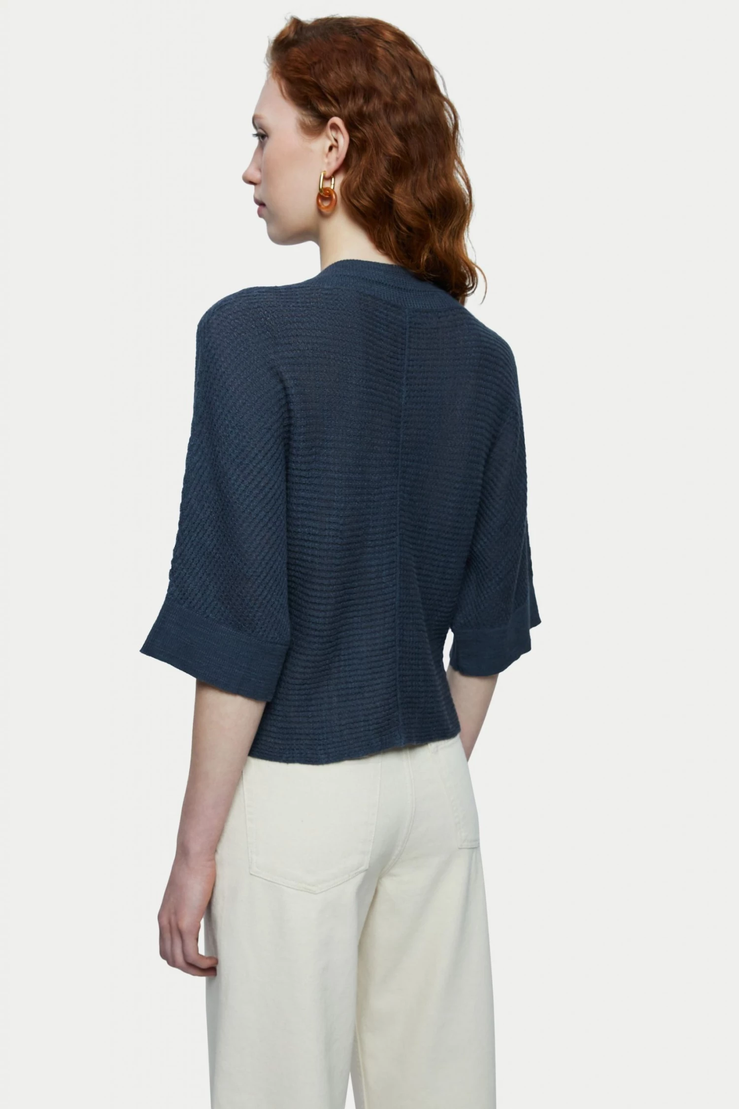 Jigsaw Grey Linen Cotton Slouchy Jumper 2 Jigsaw Grey Linen Cotton Slouchy Jumper - Image 2