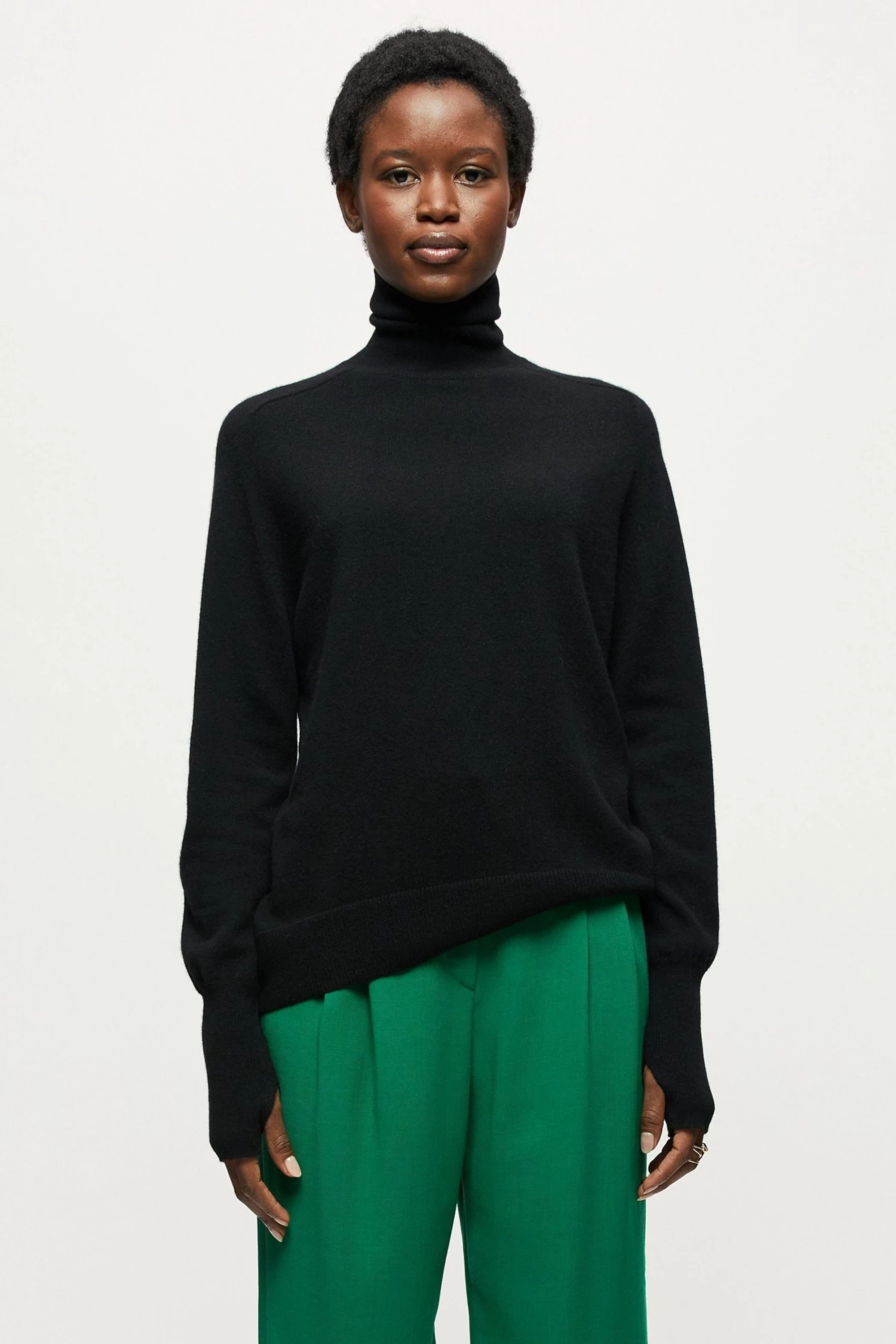 Jigsaw Black Cashmere Forever Polo Jumper 1 Jigsaw Black Cashmere Forever Polo Jumper