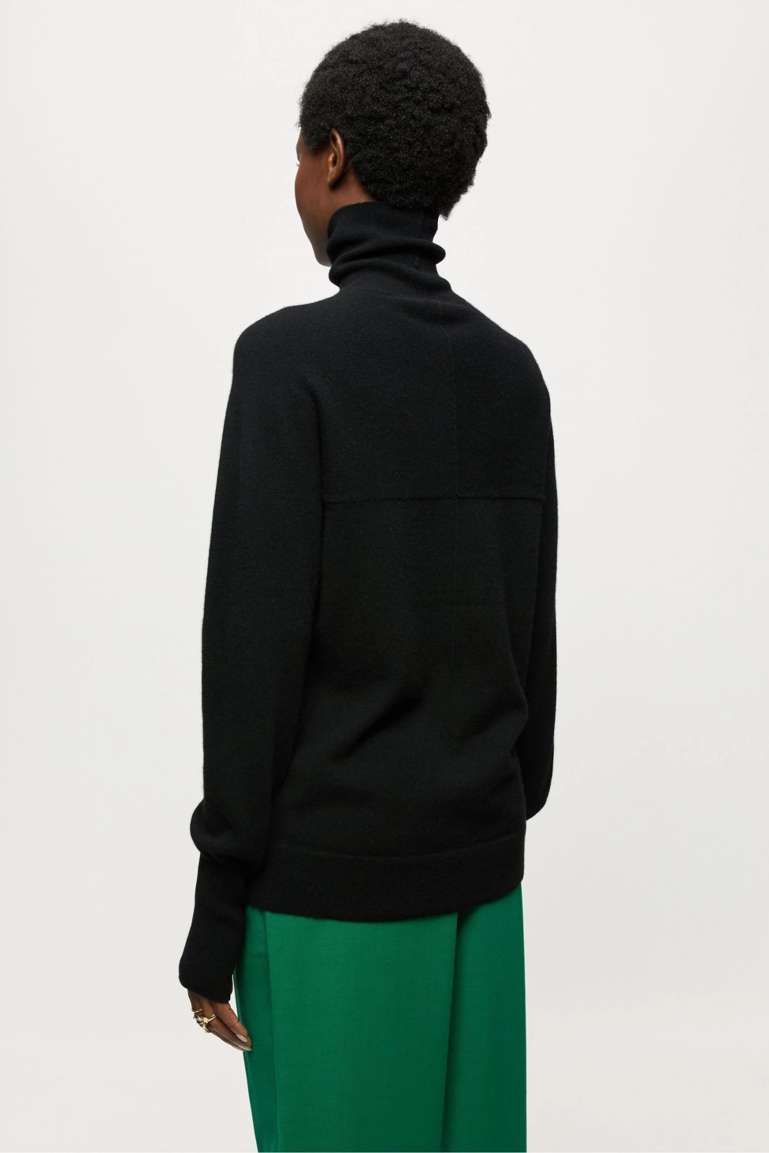 Jigsaw Black Cashmere Forever Polo Jumper 2 Jigsaw Black Cashmere Forever Polo Jumper - Image 2