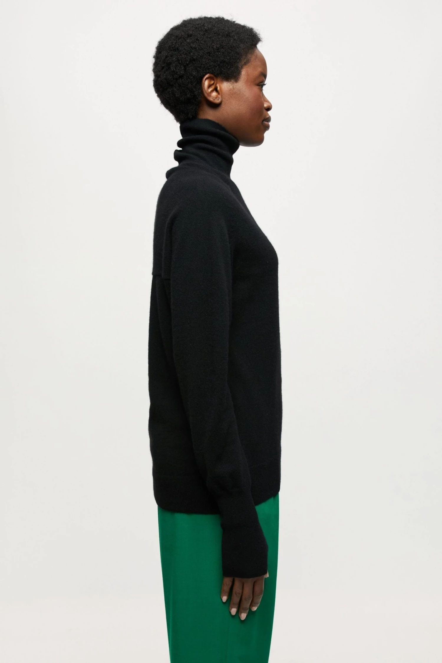 Jigsaw Black Cashmere Forever Polo Jumper 3 Jigsaw Black Cashmere Forever Polo Jumper - Image 3