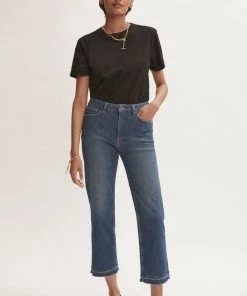 Jigsaw Lea Straight Leg Crop Blue Jeans