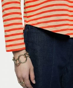 Jigsaw Red Cotton Slub Stripe Long Sleeve Boyfriend T-Shirt -Jigsaw Sales Shop unnamed file 38 scaled