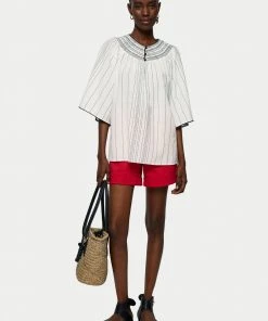 Jigsaw White Cotton Stripe Smocked Top -Jigsaw Sales Shop unnamed file 385 scaled