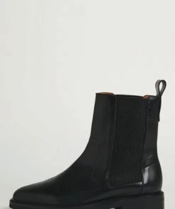 Jigsaw Arman Black Leather Flat Boots -Jigsaw Sales Shop unnamed file 398