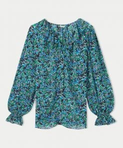 Jigsaw Blue Vintage Poppy Crinkle Top -Jigsaw Sales Shop unnamed file 405