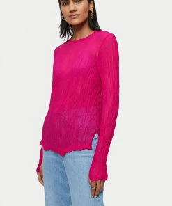 Jigsaw Sales Shop 15 Jigsaw Pink Viscose Crinkled Top